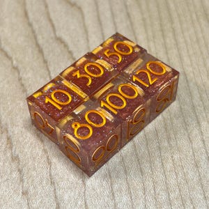 6 Piece Damage Counter Sawdust Dice Set