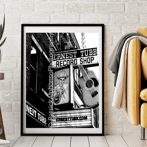 Nashville Classic Record Shop Sign (original sign! It&#39;s been updated): Black & White, Vintage Feel - Intense Contrast- (4 Sizes available)