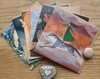 Wild Woman - 6 cards variety pack, Lucy Campbell cards. Greetings cards, 6 different designs