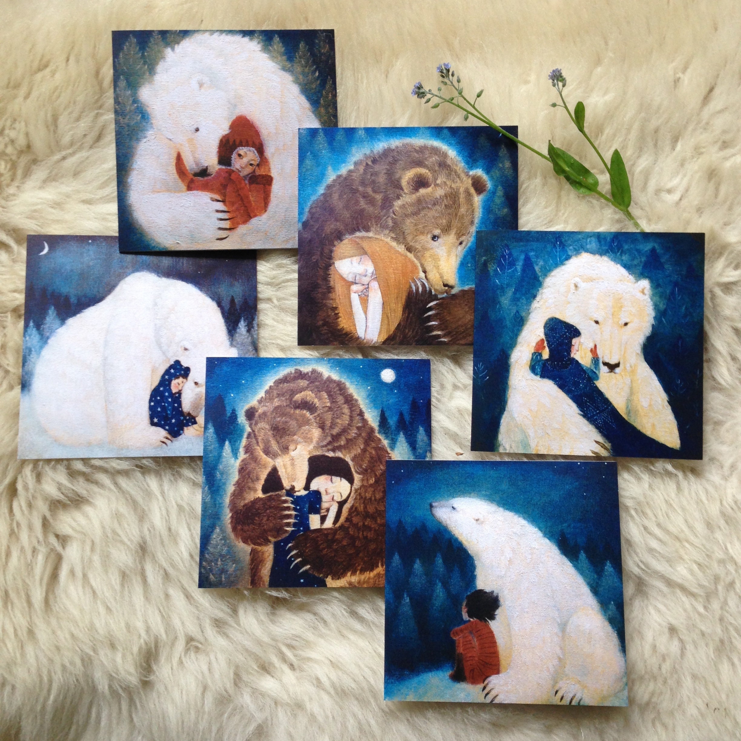 Lucy Campbell greetings cards pack, six small cards with envelopes, 6…