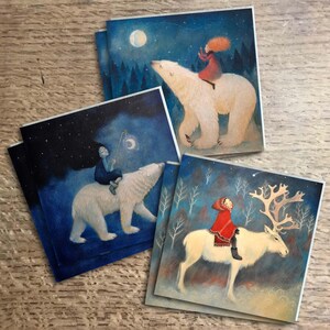 6 carte Pacchetto varietà, "Winter Celebration" Biglietti di auguri Lucy Campbell, 3 design diversi