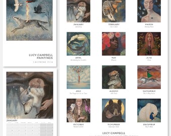 Wall Calendar 2024 Lucy Campbell Art, A3 size, ring bound wall calendar