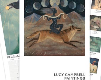 Calendario da parete 2026 Lucy Campbell Art, formato A3, calendario da parete con rilegatura ad anelli