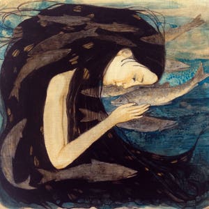 Cartão de felicitações de Lucy Campbell "Salmon Song"