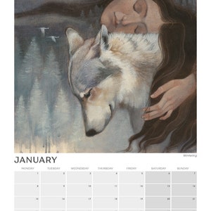 Wall Calendar 2024 Lucy Campbell Art, A3 size, ring bound wall calendar image 4