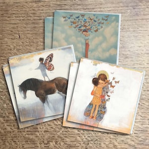 Pack varié de 6 cartes, cartes Lucy Campbell, papillons. Cartes de voeux, 3 modèles différents