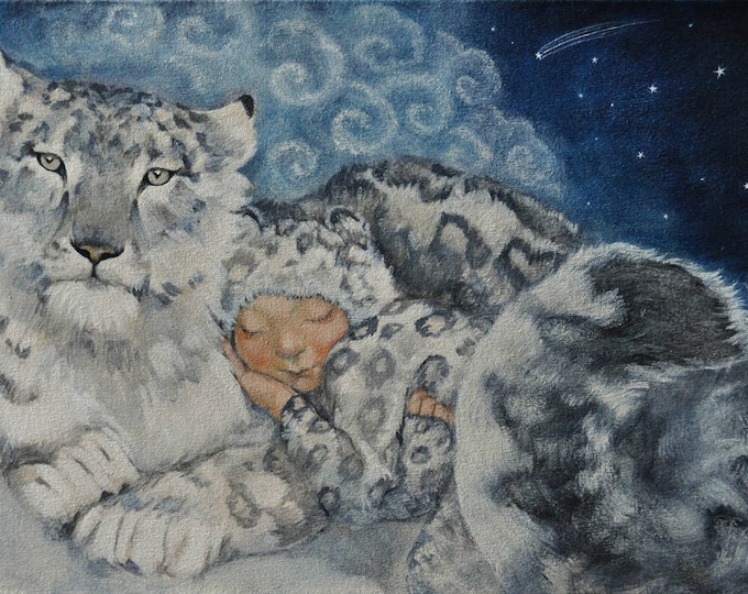 Fine Art Greeting Card snow Leopard Onesie Design - Etsy