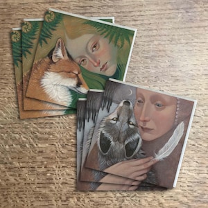 6 cards Variety Pack, "Fox Love" - Lucy Campbell greetings cards, 2 different designs