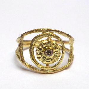 Gold ring - 18K Gold Ring - Solid gold Ring - Diamond Ring - flower Ring - Seed ring - Collection seed - Free Shipping!!