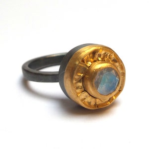 Moonstone Ring - Ring - Gold Ring - 24k ring - Sterling Silver Ring - Statement Ring - Gemstone ring - Free Shipping!!!