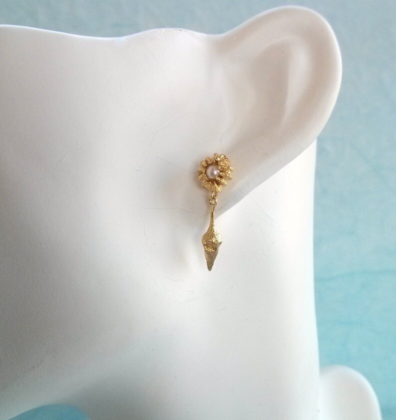 Gold Earrings 18K Solid Gold Earrings Ballet Dancers Etsy