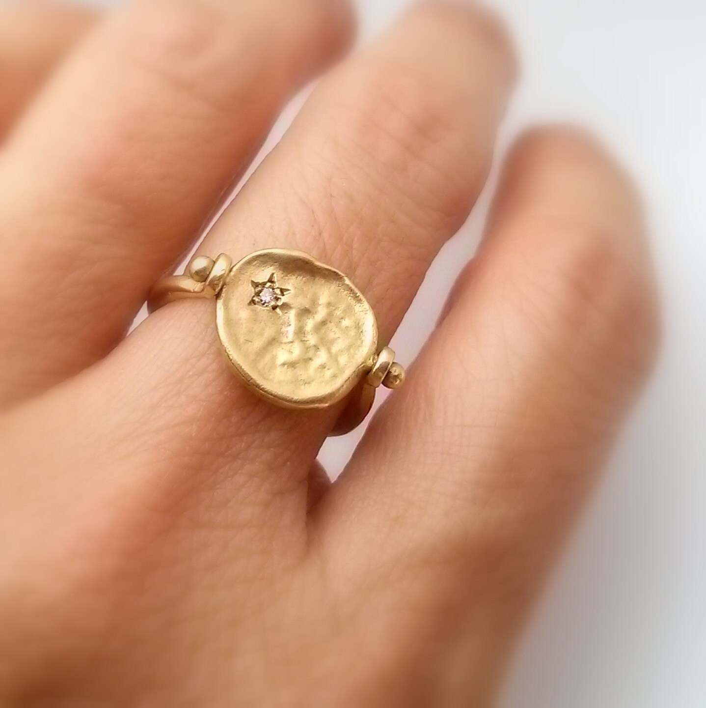 Coin Ring - Gold Ring - 18K Gold Ring - Diamond Ring - 18k Ring ...