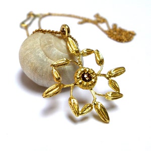 Snowflake Pendant - Gold Necklace - 18K Gold Necklace - Diamond Necklace - Seeds Collection - Free Shipping!!!