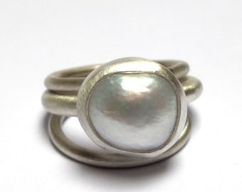 Perlenring - Silberring - Sterling Silber Ring - Ringe - Statement Ring - Kostenloser Versand!