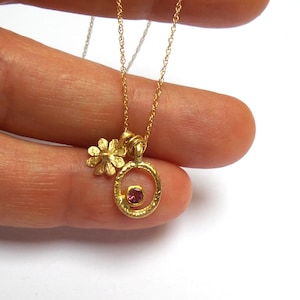 Tourmaline Pendant - Pendant - 24K Gold Pendant - 24k pendant - 18k gold chain - 18k necklaces - Gold Necklace - Free Shipping!!!
