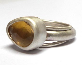 Citrine ring - silver ring - Statement ring - sterling silver ring -  Gemstone ring - free shipping!!!