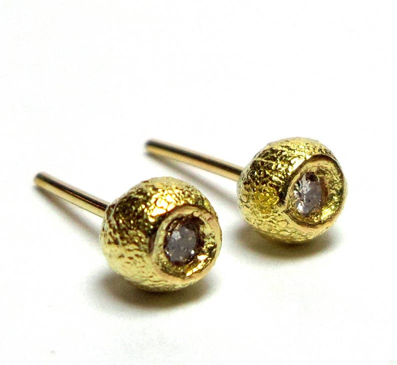 Gold Earrings 18K Gold Studs Earrings 18k Solid Gold Etsy