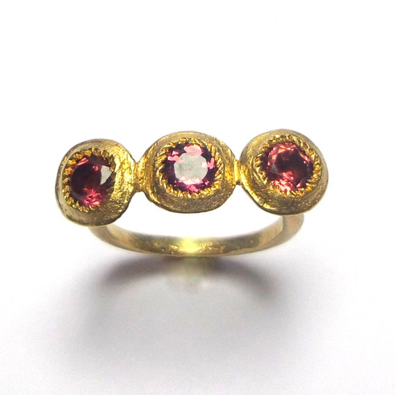 Gold Ring 18 K Solid Gold Ring Tourmaline Ring Solid - Etsy