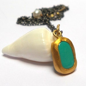 Turquoise Pendant - Gold Pendant - Pendants - 24K Gold Pendant - Gold necklaces - Turquoise necklace - Free Shipping!!!