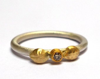 leaf Ring - Gold ring - Diamond ring - 18k gold ring - Statement gold ring - Engagement ring - Silver ring - free shipping!!!