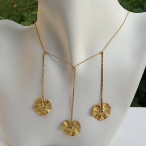 Gold Necklace - 18K Gold Necklace - Leaves Necklace - Flower pendant - 18K pendant - Seeds Collection - Free Shipping!!!