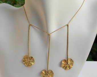 Gold Necklace - 18K Gold Necklace - Leaves Necklace - Flower pendant - 18K pendant - Seeds Collection - Free Shipping!!!