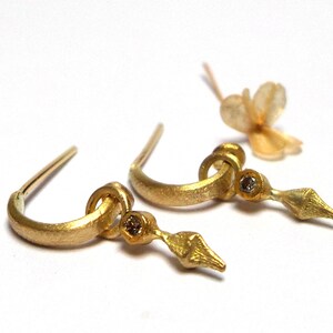 Gouden Oorbellen - Stud Oorbellen - 18k gouden Oorbellen - Diamanten Oorbellen - 18k oorbellen - Zaden Oorbellen - Collectie zaden - Gratis Verzending!!!