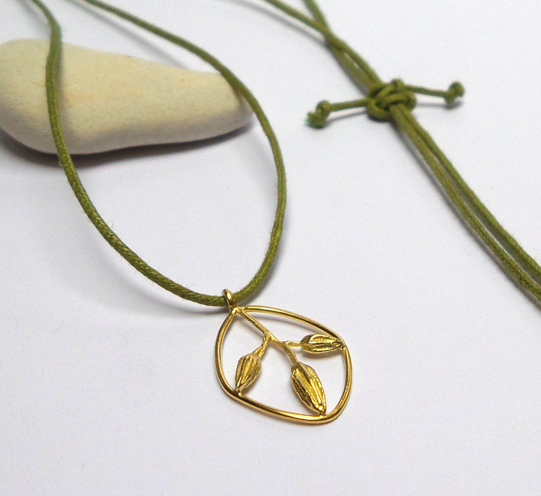 Seeds Pendant Gold Pendant Gold Necklace 18k Pendant Etsy