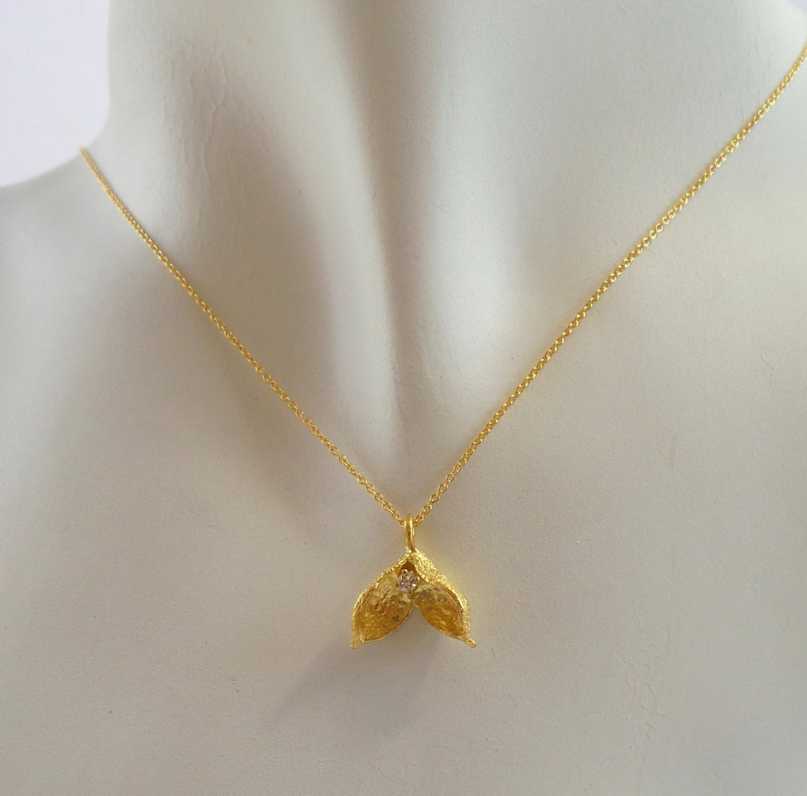 Butterfly Pendant Gold Pendant 18K Gold Pendant Diamond Etsy
