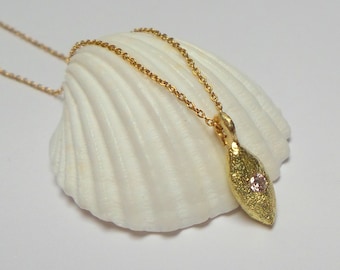 seed Pendant - Gold Pendant - 18K Gold Pendant - 18 k pendant - Seeds Collection - Free Shipping!!!