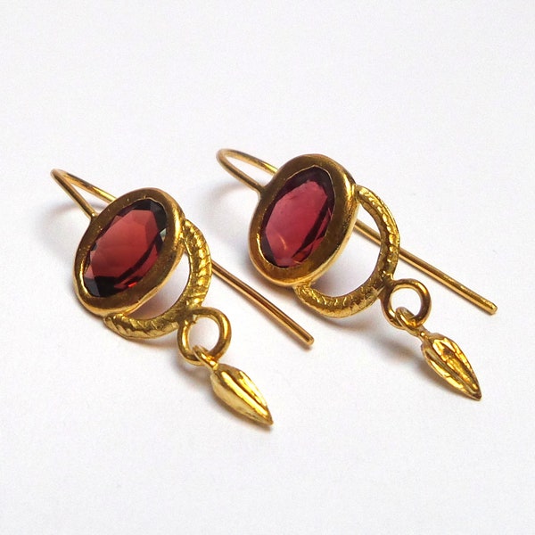 Garnet Earrings - Gold Earrings - 18k earrings - 24k Gold Earrings - Earrings - Seeds Earrings - Seeds Collection - Free Shipping!