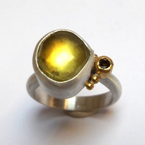 Citrine ring - Tourmaline ring - silver ring - Gold ring - Statement ring - 24k ring - Gemstone ring - free shipping!!!