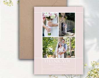Double Sided Wedding Thank You Card with Photo | Personalised Wedding Thank You Cards | Wedding Thank You Postcard with Envelopes