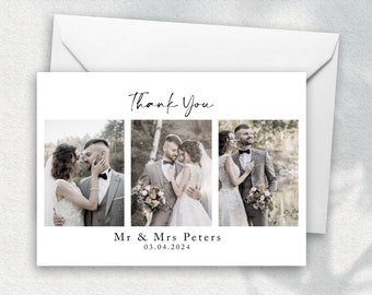 Photo Thank You Cards Personalised with Photo, Wedding Thank You Cards with Envelopes, Custom Printed Thank You Cards