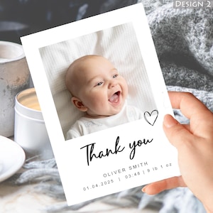 Biglietti di ringraziamento con foto per la nascita di un bambino, biglietti di ringraziamento con foto, biglietti di ringraziamento personalizzati, biglietti di annuncio con foto per la nascita di un bambino