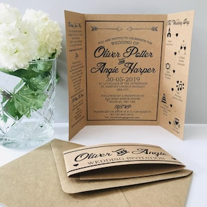 Inviti di nozze Gatefold Eco Kraft Brown