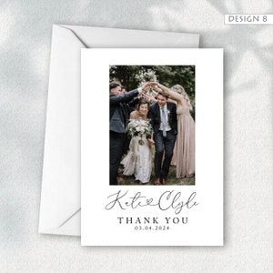 Foto-Hochzeits-Dankeskarte mit Foto, Dankes-Fotokarte, personalisierte Dankeskarten, einfaches Dankeschön Bild 8