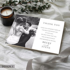 Tarjetas de agradecimiento de boda personalizadas con foto - Notas de agradecimiento de boda impresas a medida - Tarjetas de agradecimiento con foto y sobres