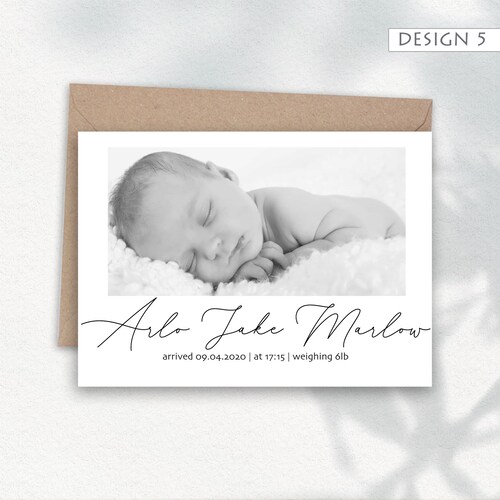 New Baby Thank You Cards With Envelopes Fully Personalised Etsy Australia