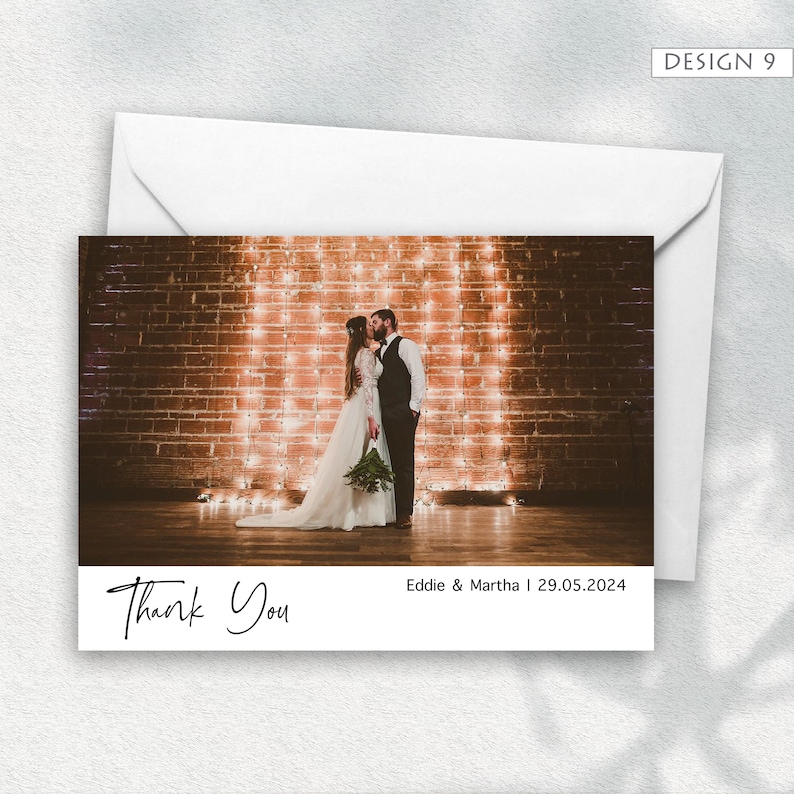 Foto-Hochzeits-Dankeskarte mit Foto, Dankes-Fotokarte, personalisierte Dankeskarten, einfaches Dankeschön Bild 9