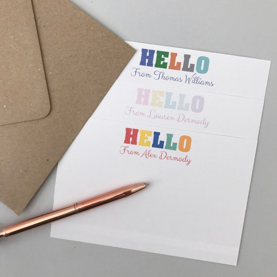 Stationery Handmade Hello Girl Note Cards with Envelopes Note Cards ...