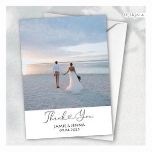 Tarjetas de agradecimiento con foto, tarjeta de agradecimiento de boda con foto, tarjeta de agradecimiento con foto, tarjetas de agradecimiento personalizadas