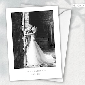 Tarjetas de agradecimiento de boda con foto: personalizadas con foto, estilo moderno, sobres incluidos