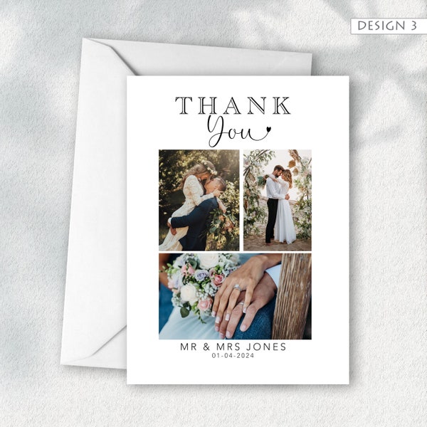 Bedankkaarten, bruiloft bedankkaart met foto, bedankkaart met foto, gepersonaliseerde bedankkaarten, eenvoudig bedankje