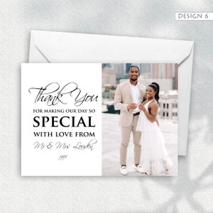 Tarjetas de agradecimiento con foto personalizadas y sencillas - Tarjetas de agradecimiento de boda - Impresas