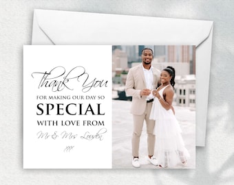 Thank You Cards, Wedding Thank You Card with Photo, Thank You Photo Card, Personalised Thank You Cards, Simple Thank You