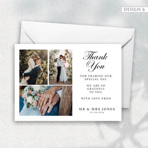 Foto-Hochzeits-Dankeskarte mit Foto, Dankes-Fotokarte, personalisierte Dankeskarten, einfaches Dankeschön Bild 6