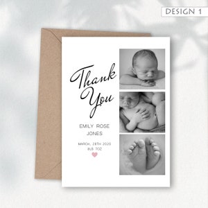 Thank You Card With Photo, Personalised Thank You Cards, Birth Announcement, Baby Thank You Card Pack, New Baby Card, Thankyou 1