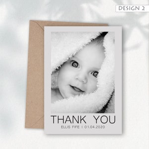 Thank You Card With Photo, Personalised Thank You Cards, Birth Announcement, Baby Thank You Card Pack, New Baby Card, Thankyou 2
