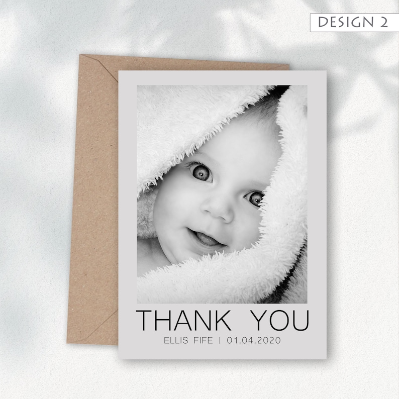 Thank You Card With Photo, Personalised Thank You Cards, Birth Announcement, Baby Thank You Card Pack, New Baby Card, Thankyou 2